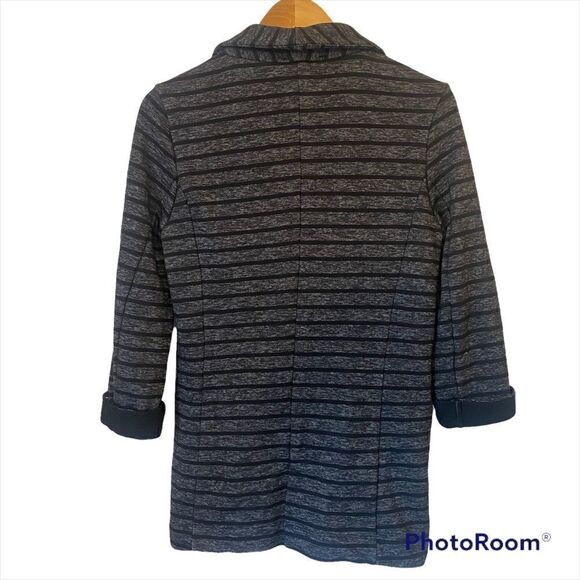 Lulus Striped cotton Jacket blazer black gray size small - Picture 3 of 10